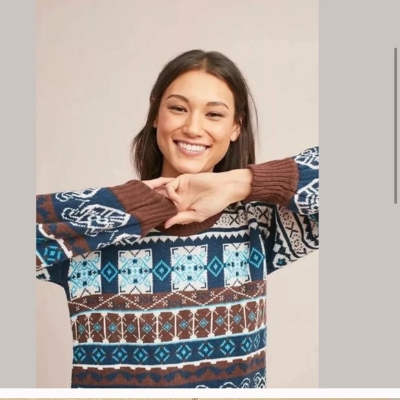 Anthropologie Fair isle balloon-sleeve pullover - Picture 2 of 3